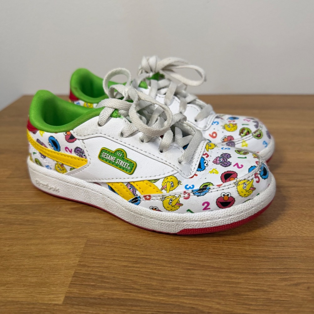 Reebok Sesame Street Club C Toddler Sneakers White Yellow Multi 11 1000200060